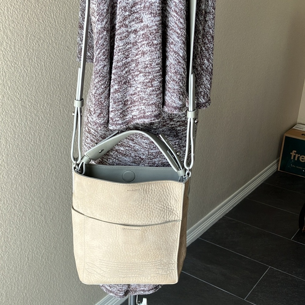 ALL SAINTS Cooper Mini nubuck crossbody tote EUC - Picture 4 of 15